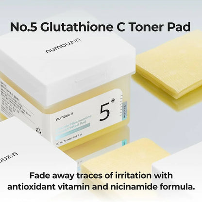 numbuzin N°5 Almohadilla concentrada de vitamina-niacinamida 180 ml / 6,08 fl. onz. (70 almohadillas)