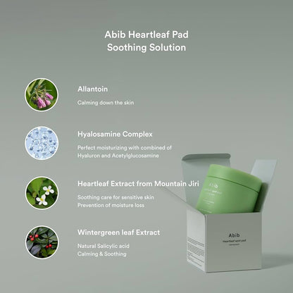 Abib Heartleaf spot pad Calming touch 150ml / 5.07 fl. oz. (80 pads)