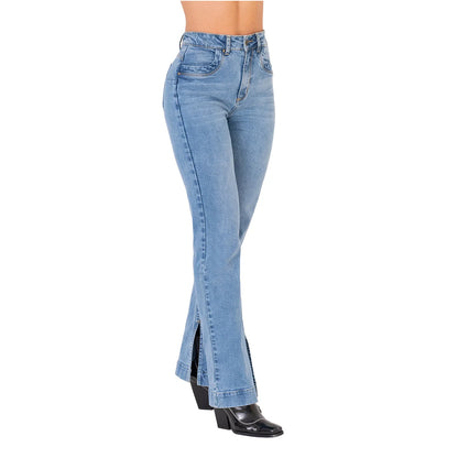 BUM LIFT MOM FLARE COLOMBIAN JEANS 212358 WITH ANKLE OPENINGS