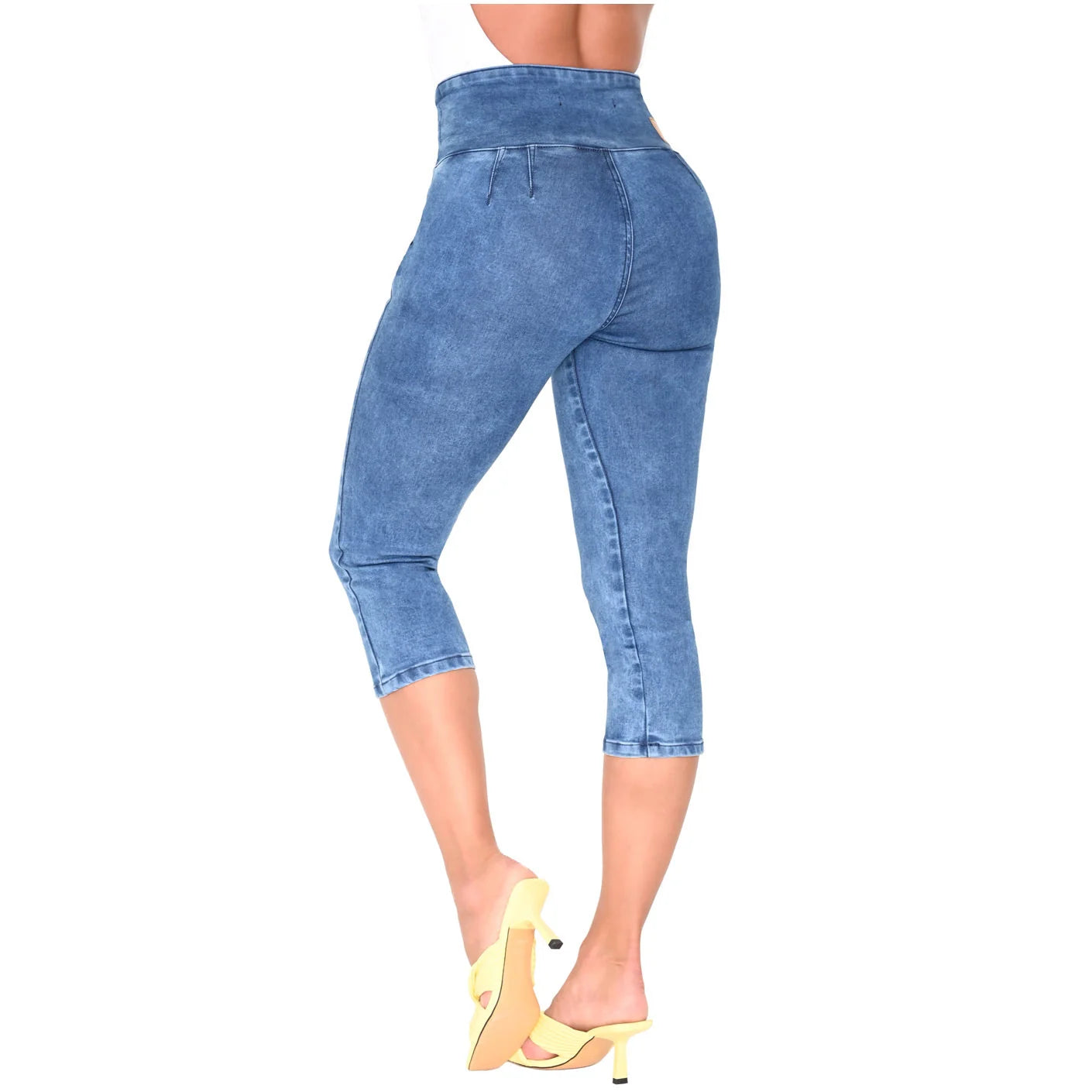 JEANS SKINNY CAPRI LEVANTADOR DE COLOMBIANA 239257 CON FAJA INTERIOR