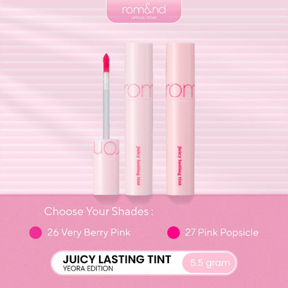 rom&amp;nd Tinte de labios duradero Juicy 27 PINK POPSICLE 5,5 g / 0,19 oz.